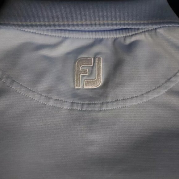 Footjoy Golf Polo Shirt Mens M Blue Casual Outdoor Light Wash Embroidery Cotton - Picture 7 of 10